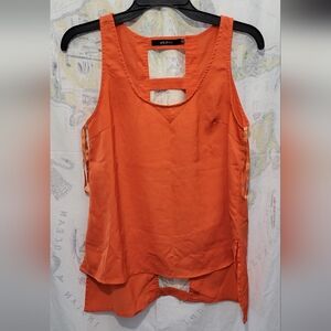 Ark & Co. Bright Orange Sleeveless Top Size Small